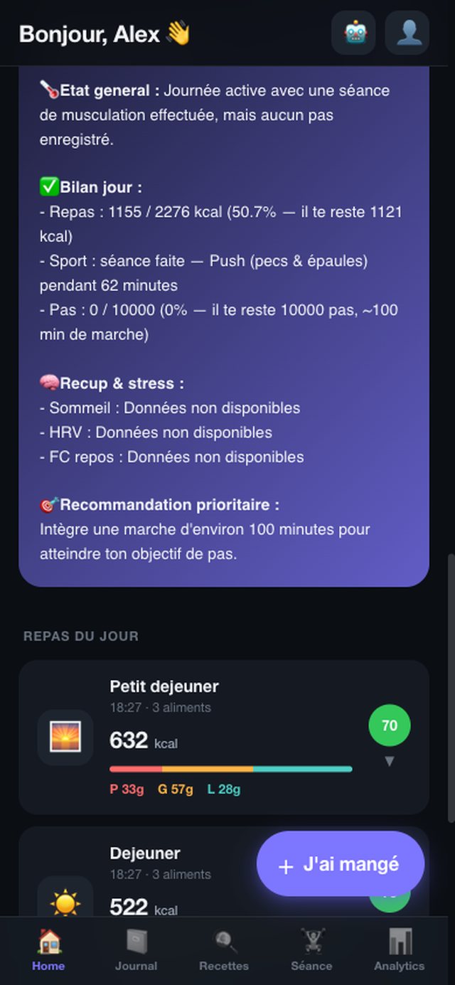 Briefing quotidien du coach IA NexusFit